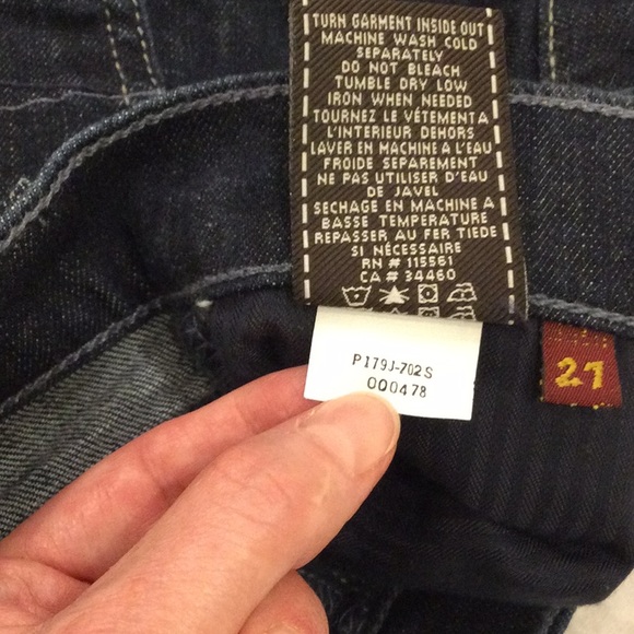 7 For All Mankind Roxanne Dark Wash Jeans Size 27 - Picture 7 of 8